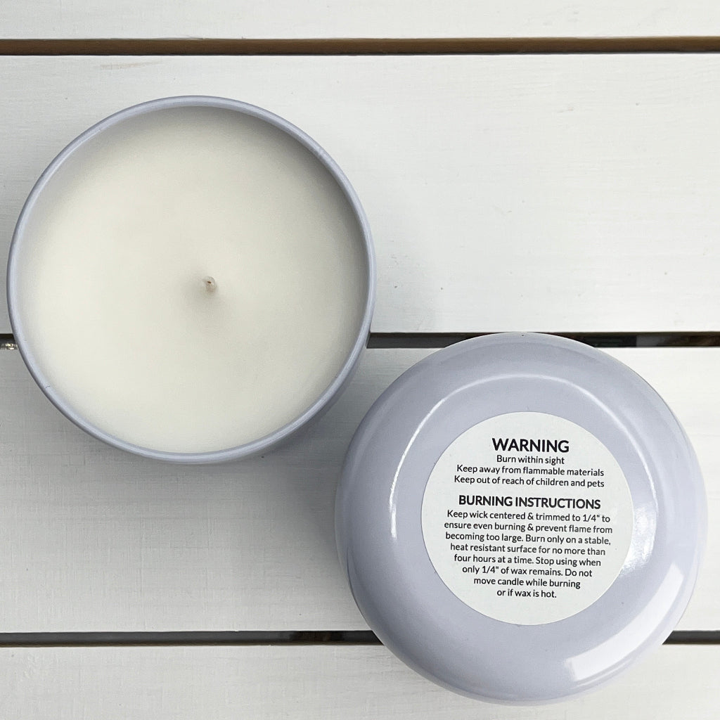 Coastal Candle Collection and warning label