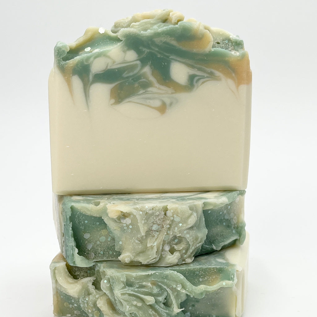 Aloe Vera and Shea Butter soap bars scented in White Tea and Ginger.