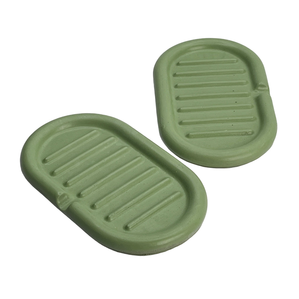 Hand poured self draining concrete soap dish in green will compliment any bathroom or kitchen decor.
