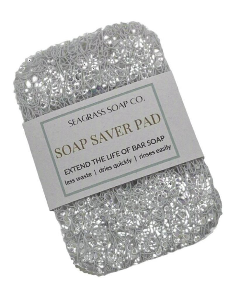 A soap saver pad in white